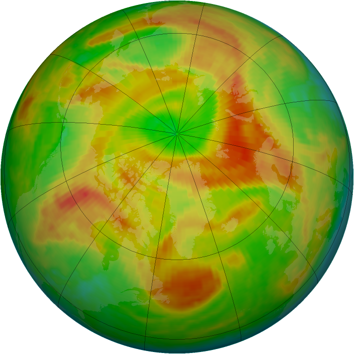 Arctic ozone map for 13 May 2004
